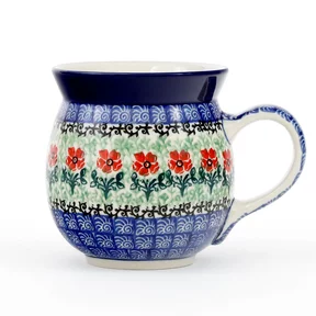 Kubek ceramiczny 073<br> 1916X Czerwone kwiatuszki